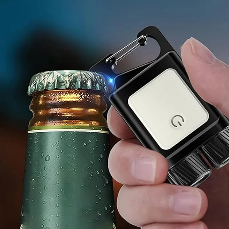 Mini Keychain Flashlight with Clip Super Bright Pocket Torch Light LED Magnetic COB EDC Mini Keychain Flashlight Rechargeable