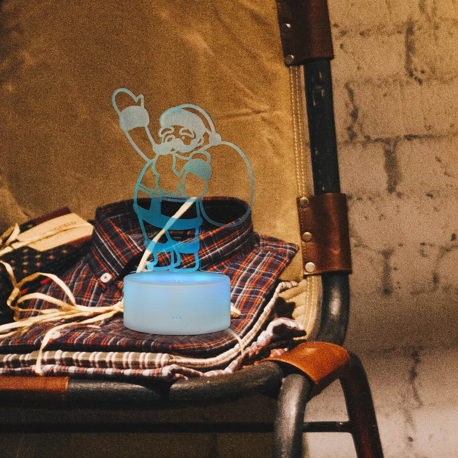 سانتا كلوز على شكل ضوء الليل الإبداعية LED لمبة مكتب عيد الميلاد الديكور 3D الوهم مصباح عطلة حفلة المنزل السرير الخفيفة #6