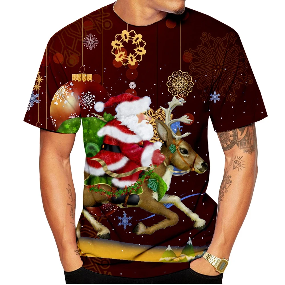 Summer New Fashionable Christmas Casual 3D Printed Popular Personalized Printed T-shirt image 5