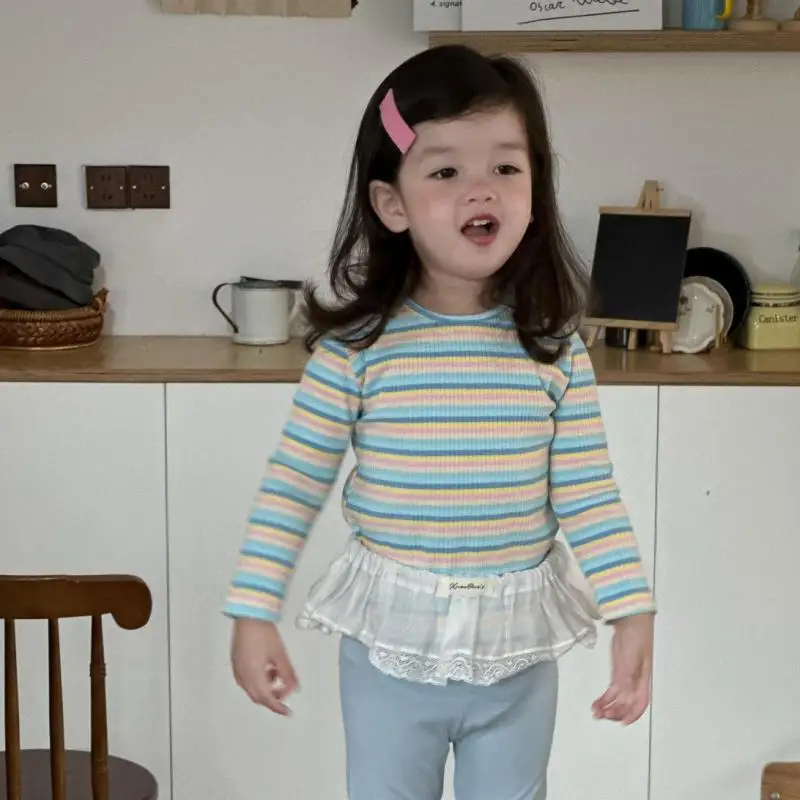 

2025 Autumn New Baby Long Sleeve Striped T Shirts Cotton Girls Sweet Bottoming Shirts Infant Casual Tops Toddler Clothes