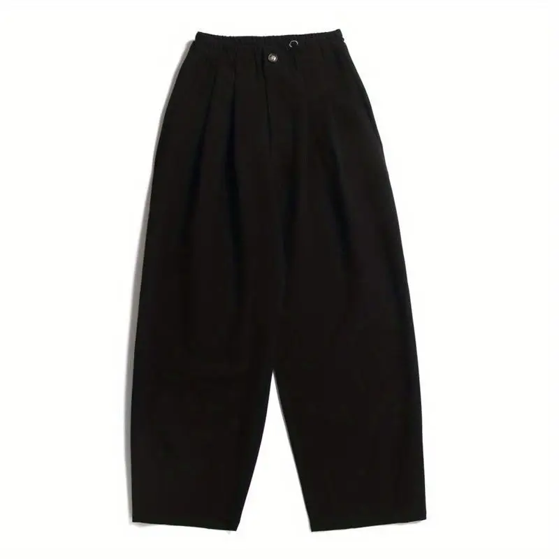 Japanese retro vertical straight tube coffee colored men's and women's trousers spring/autumn style wide legs loose casual pants