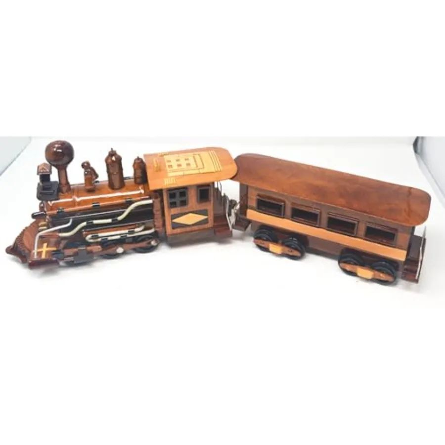 

Steam Train Wood Model for DIY Assembly, Natural Wood Color, Precision Laser-Cut with Smooth Edges and Interlocking Design