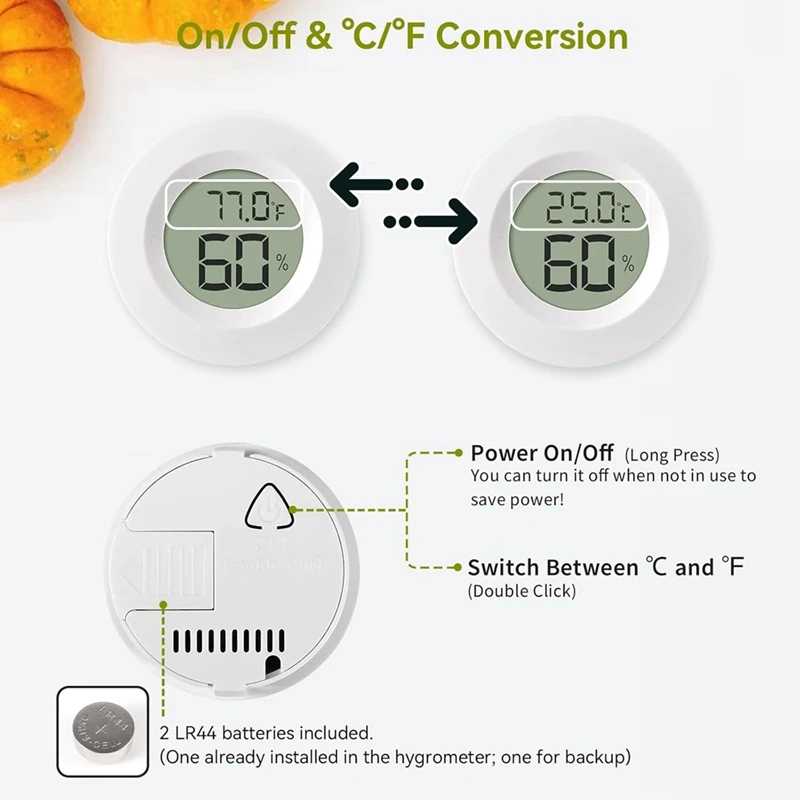 미니 습도계 및 온도계, 실내 및 실외 디지털 습도 계량기 게이지 온도, 3 팩