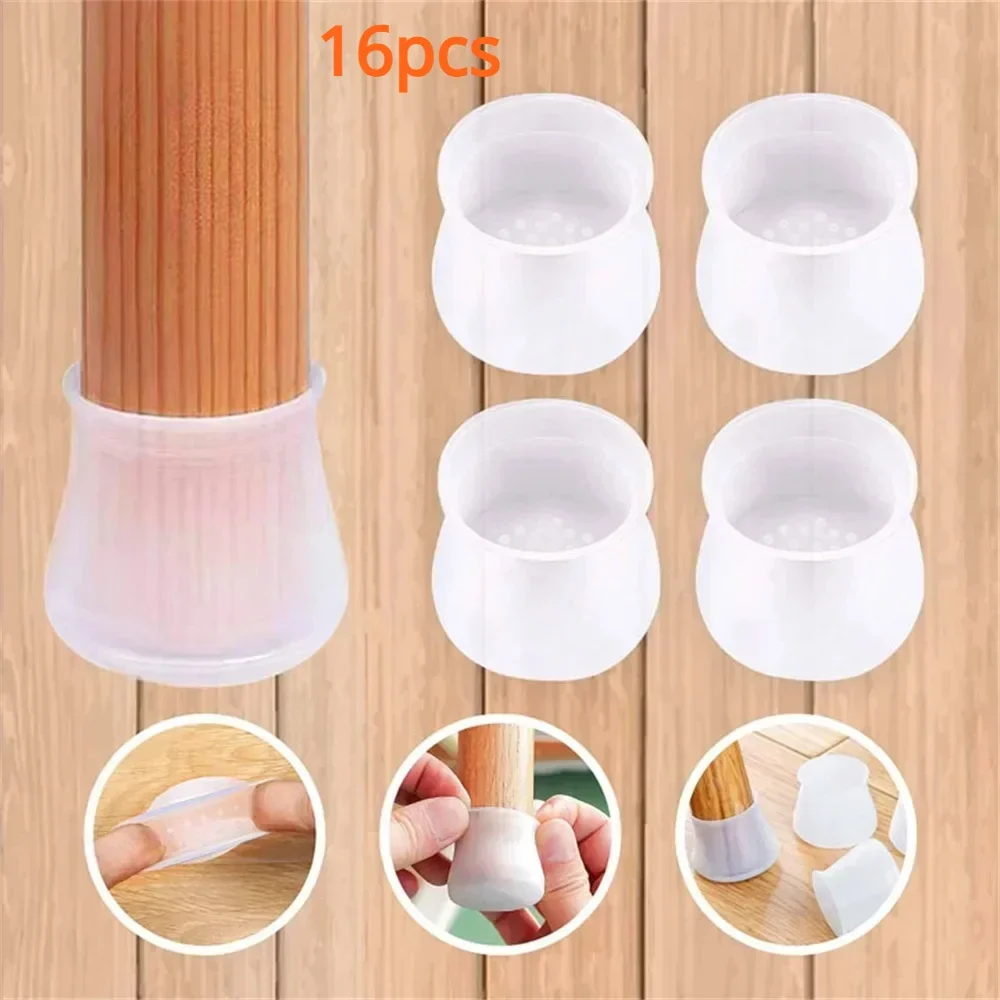 16 Pcs Silicone Chair Leg,Floor Protectors with Non-Slip, Pads Anti-Slip Chair Leg Covers Non-Skid chair pads