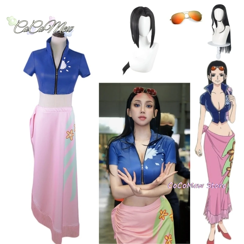 Nico Robin Cosplay Costume Top and Wrap Skirfor Women Anime Nico Robin Outfit Dress Set Outfits Role Play