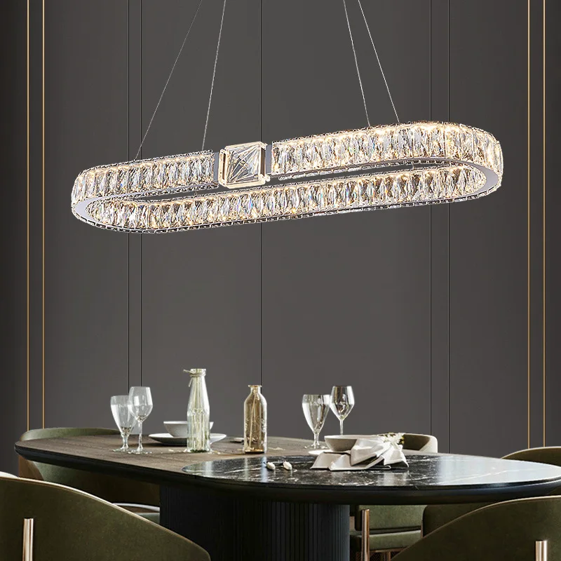 Moderne Ring Crystal Plafond Kroonluchter Luxe Sfeer Ronde Opknoping Lamp Woonkamer Eetkamer Slaapkamer Glans Verlichting