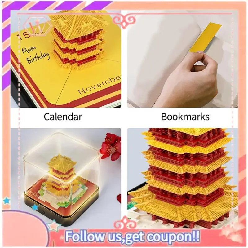 

Upgraded 2024 Calendar Memo Pad 3D Paper Art Earth Decoration Desk Calendar DIY Notes Notepad Sculpture Gift Durable Easy To Use