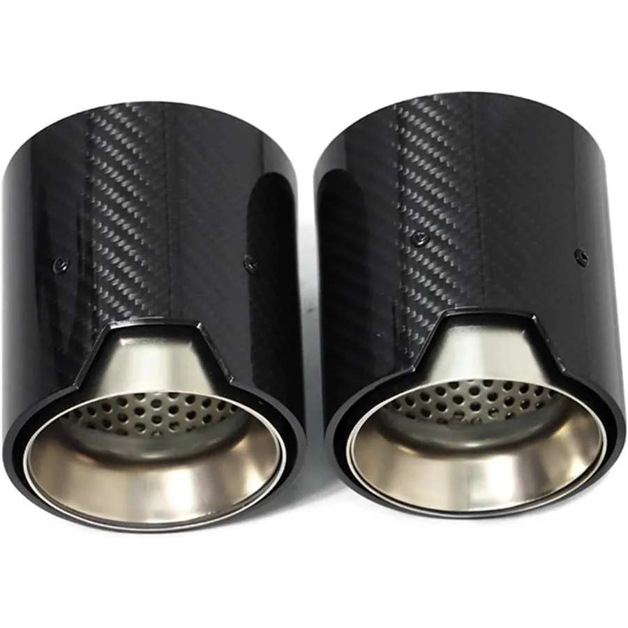 

2pcs Car Exhaust Tip Compatible with BMW F30 M335i M340i F32 F33 F36 M435i M440i Carbon Fiber ID60mm Matte Finish Muffler Tip f