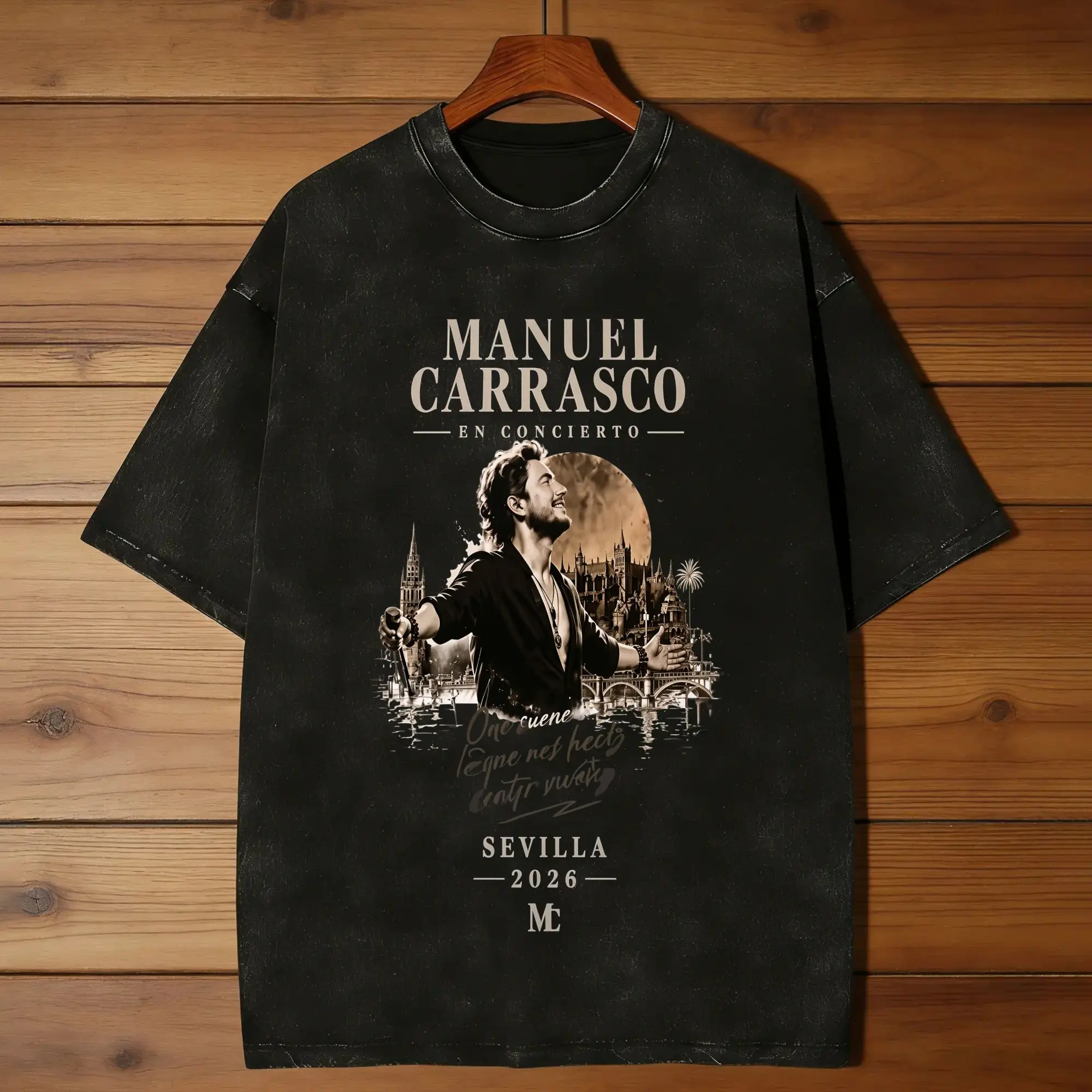 Camisetas de Manuel Carrasco Sevilla Salvaje para hombre, camiseta de algodón puro, camisetas con cuello redondo, ropa de manga corta para adultos