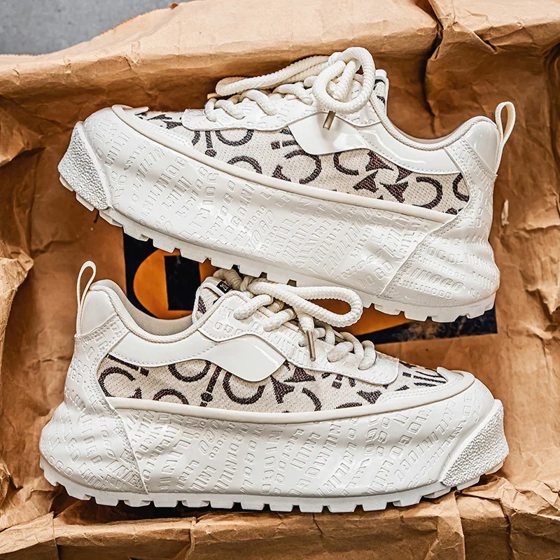 

Толстые кроссовки, мужская модная дышащая повседневная обувь, прогулочная обувь на платформе со шнуровкой, мужская роскошная удлиняющая обувь, Zapatillas Hombre