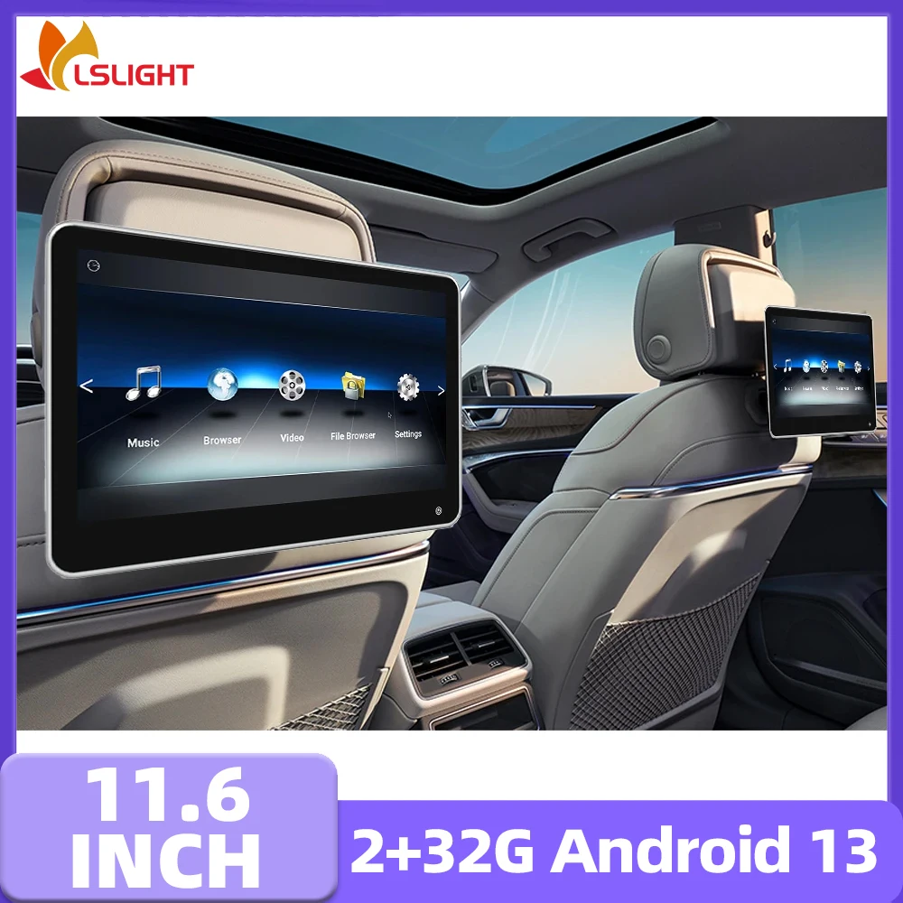 11.6 Inch Touch Screen Headrest Style Android 13 Monitor 4K Player Support HDMI Input Output 2+32G Car Electronic accessories