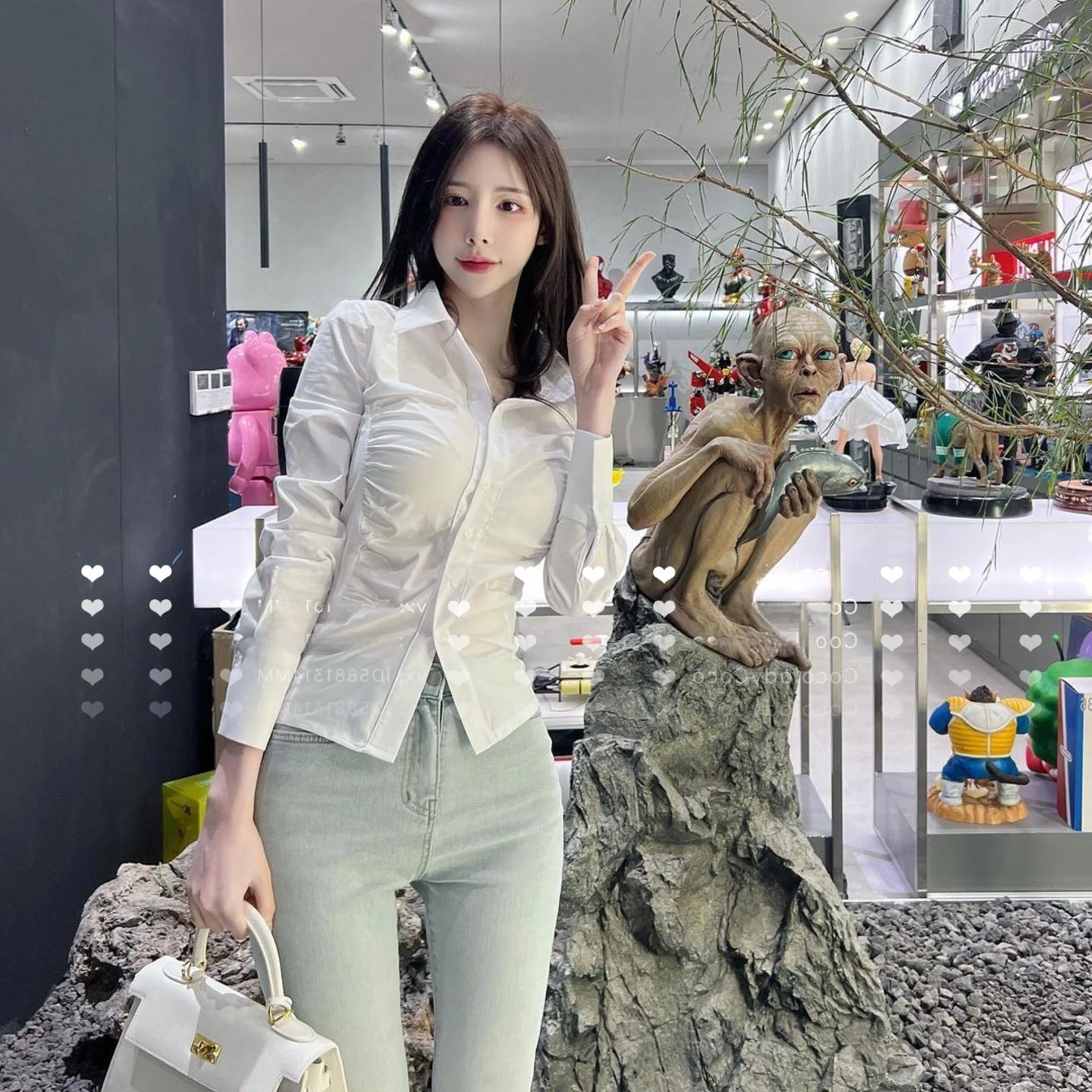 

Элегантная женская приталенная рубашка с длинным рукавом и плиссированным воротником в повседневном стиле, премиум-класса, летняя коллекция 2024 от Zhi Che