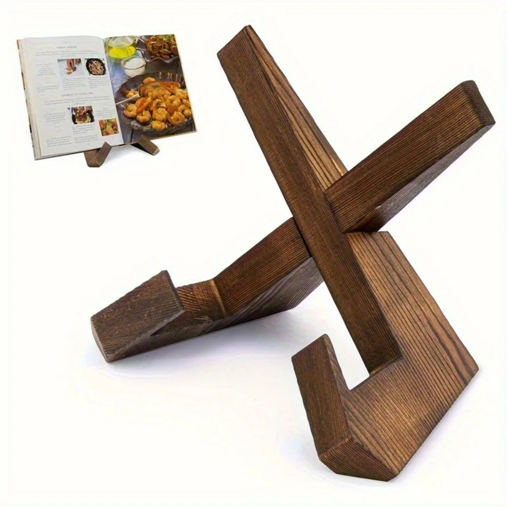 Wooden Kitchen Book Holder Handmade Cookbook Stand Classic Recipe Counter Desk Organizer Rack Suporte Livro Leitura Accessories
