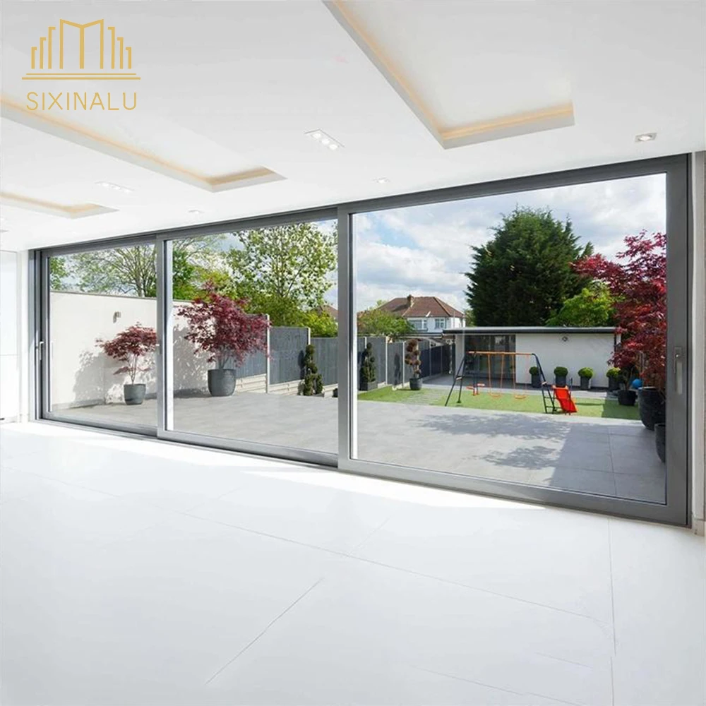 

Sixinalu Sliding Door Patio Frame Front Partition Doors Balcony Aluminum Double Tempered Glass Exterior Garden Door Home Decor