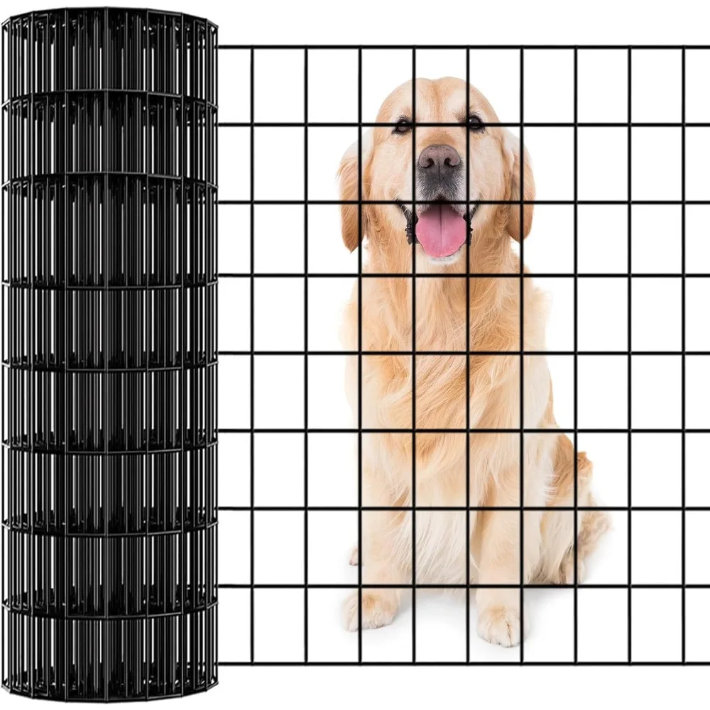 

Садовый забор из сварной проволоки с черным ПВХ покрытием, 24 x 100 дюймов, 2 x 3 сетки, калибр 16