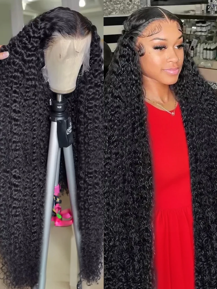 

40-дюймовый 13x4 13x6 HD Водяные вьющиеся парики из натуральных волос на кружеве спереди Бразильские глубокие волны Wear Go 7x5 Бесклеевой фронтальный парик для женщин 300%