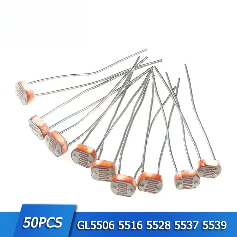 50PCS LDR Photoresistor Kit GL5506/GL5516/5528/5537/5539 Photosensitive Resistor for ArduinoÂ Raspberry Pi DIY Electronics
