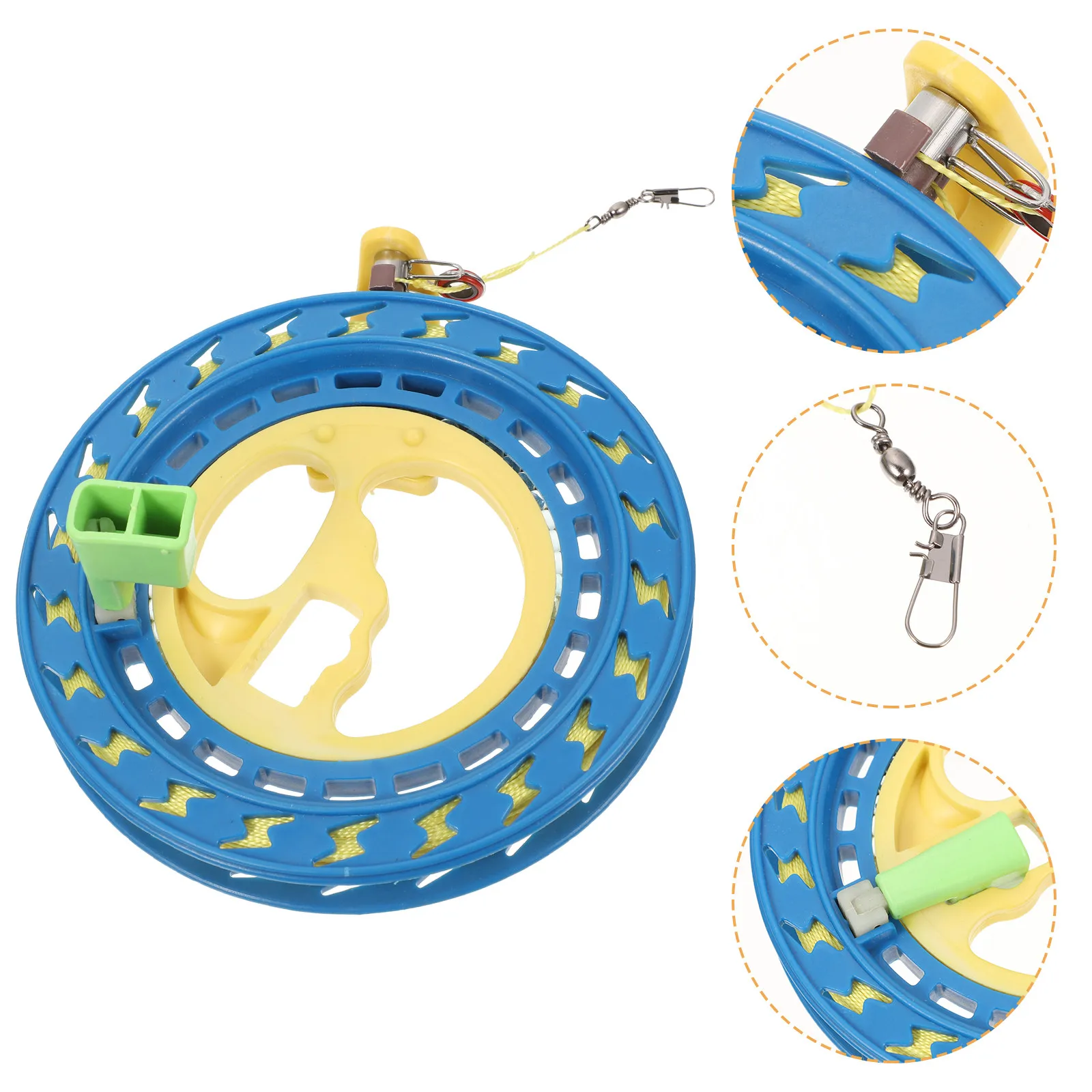 1 pz Mulinello per aquilone in plastica 18 cm Azzurro 200M con filo in acciaio colorato con perline di cristallo, resistente in ABS, per aquiloni da esterno con freno a mano