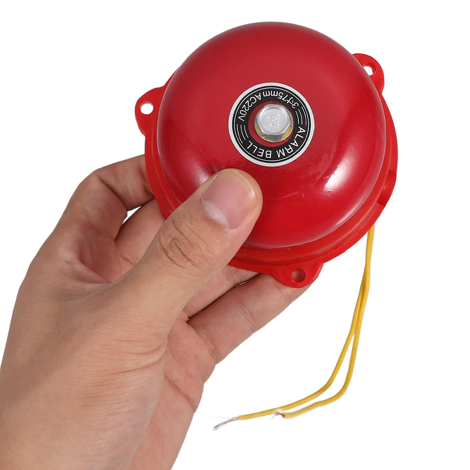 

Red Manual Fire Alarm Bell 220V High Decibel Emergency Evacuation Device For Home School Station Industrial Security Use Fire