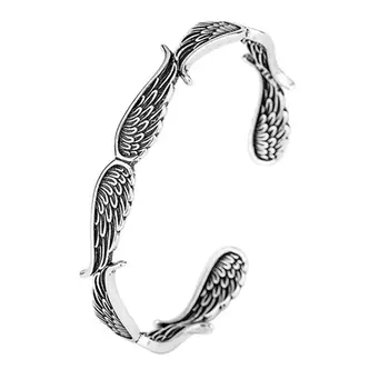 Nové módní náramky s andělskými křídly ze stříbra 925, retro thajské stříbrné šperky s osobností, nádherné otevírací náramky TYB125 10 nejlepší prodej Stříbrné šperky 925 z Thajska - №1