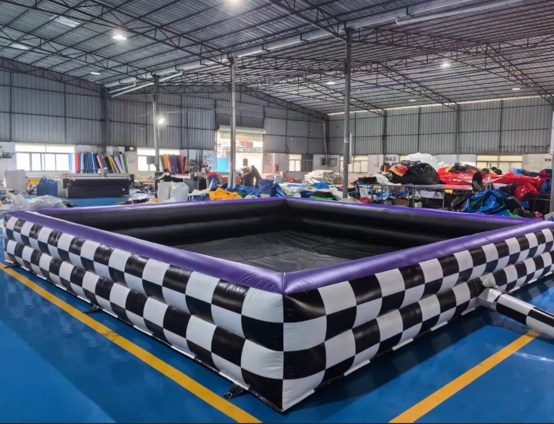 

Kids Inflatable Go Karts Race Track Outdoor Inflatable Bumper Car Arena Inflatable Bumper Car Racing Track with Pump