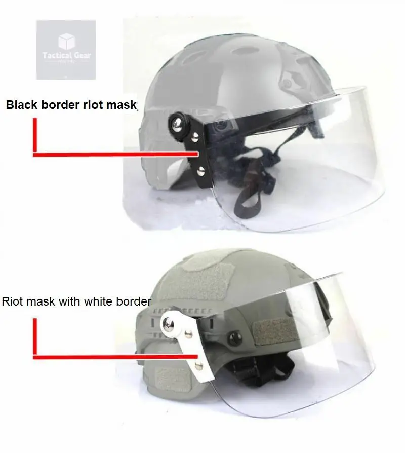 Tactical Transparent Windproof Lens Riot Mask Guide Helmet Fast Helmet Dedicated Tactical Airsoft Accesories Paintball