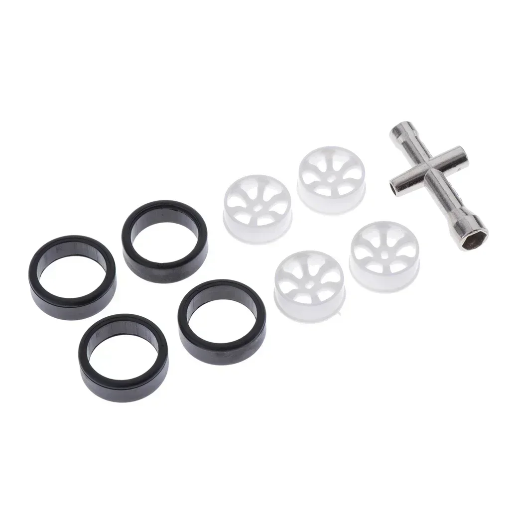 

4xRC Car Tires&Wheel Rim and Cross Wrench Sleeve for Wltoys K969 Spare Parts