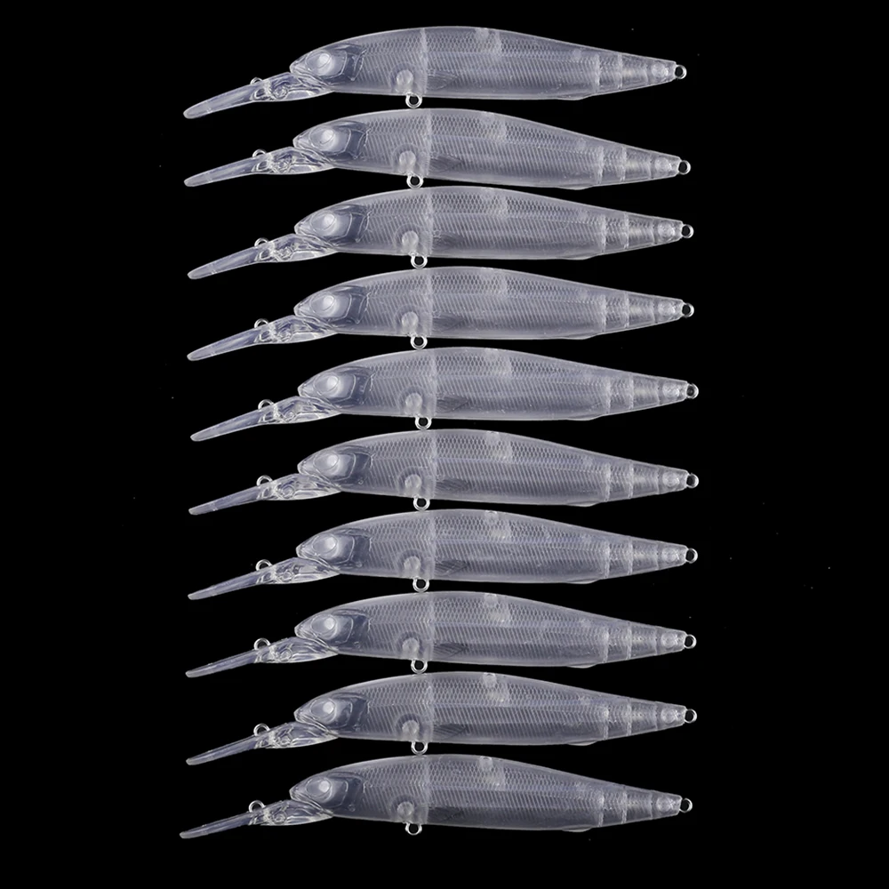 Chan’sHuang 10PCS Unpainted Blanks Bait Special Weight System Long Casting Minnow Floating DIY Handmade Artificial Fishing Lure