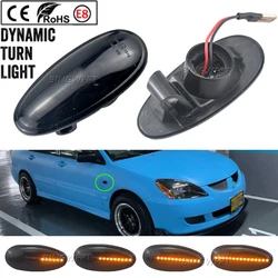 Luces LED de posición lateral dinámicas, lámparas de señal de giro de flecha para Mitsubishi Pajero Sport K9 Galant Outlander Lancer Freeca I-Miev, 2 uds.