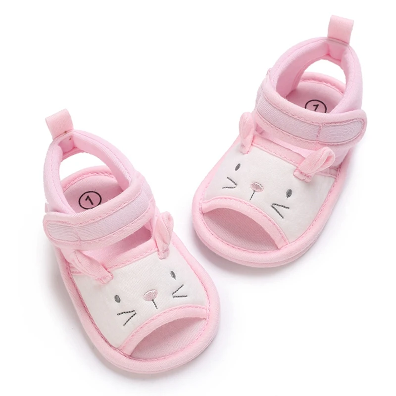 

Baby Girls' Cartoon Cat Sandals Teeny Toes Big Style Toddler Walking Flat Shoes First Steps in Fashion 0-18 months