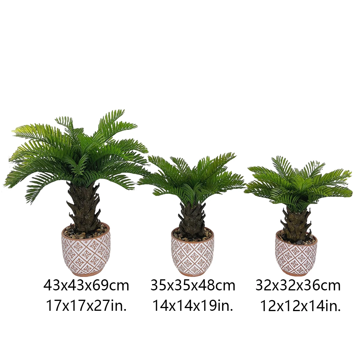 Imagem -05 - Palmeira de Coco Artificial com Vaso Cerâmico Plantas Tropicais Decoração de Casa Escritório Jardim Shopping do Hotel Planta Falsa 35 cm 50 cm 70cm