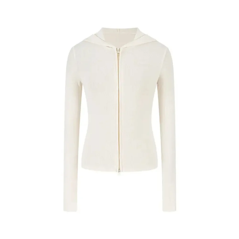 Women Slim Fit Hoodie Jacket 2026 Autumn Long Sleeve Zipper Cardigan Fashion Solid Casual Streetwear Elegant Commuter Style