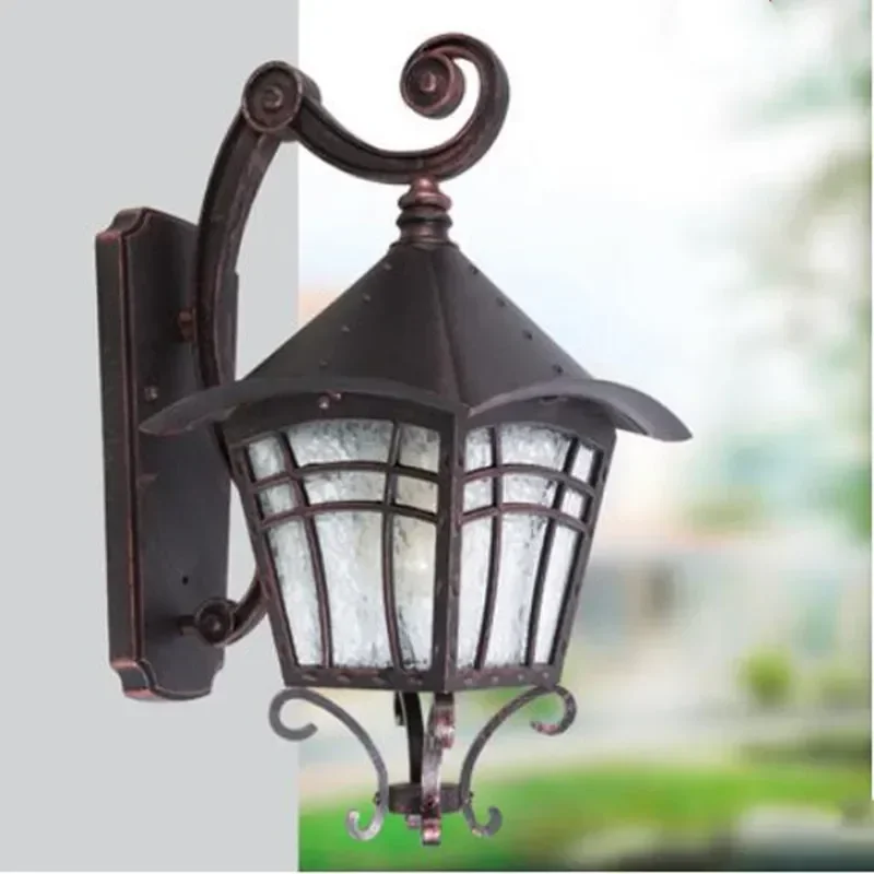 Outdoor waterproof single head wall lamp creative simple outdoor balcony exterior garden glass lamp