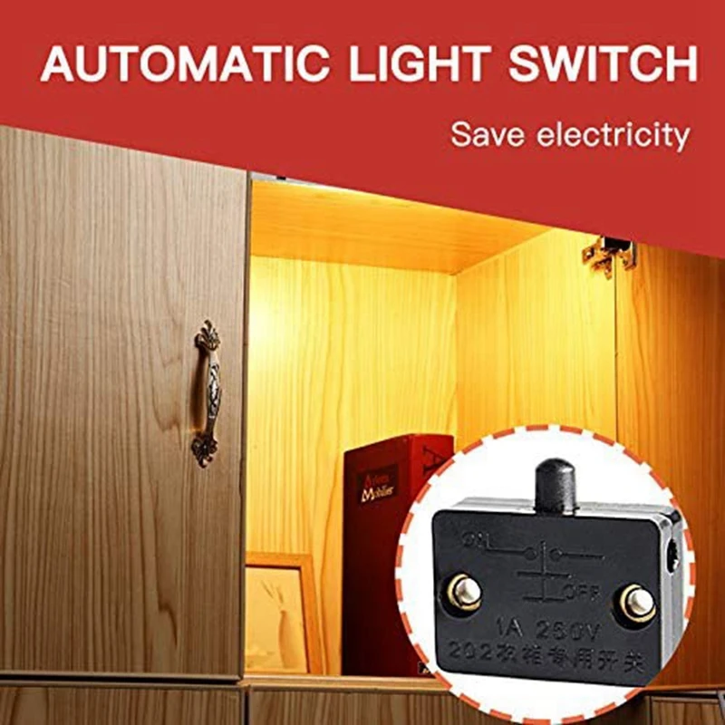 6Pcs Door Led Switch for Closet Light,Normally Closed Cabinet Electrical Lamp Switches,for Closet Pantry Cabinet