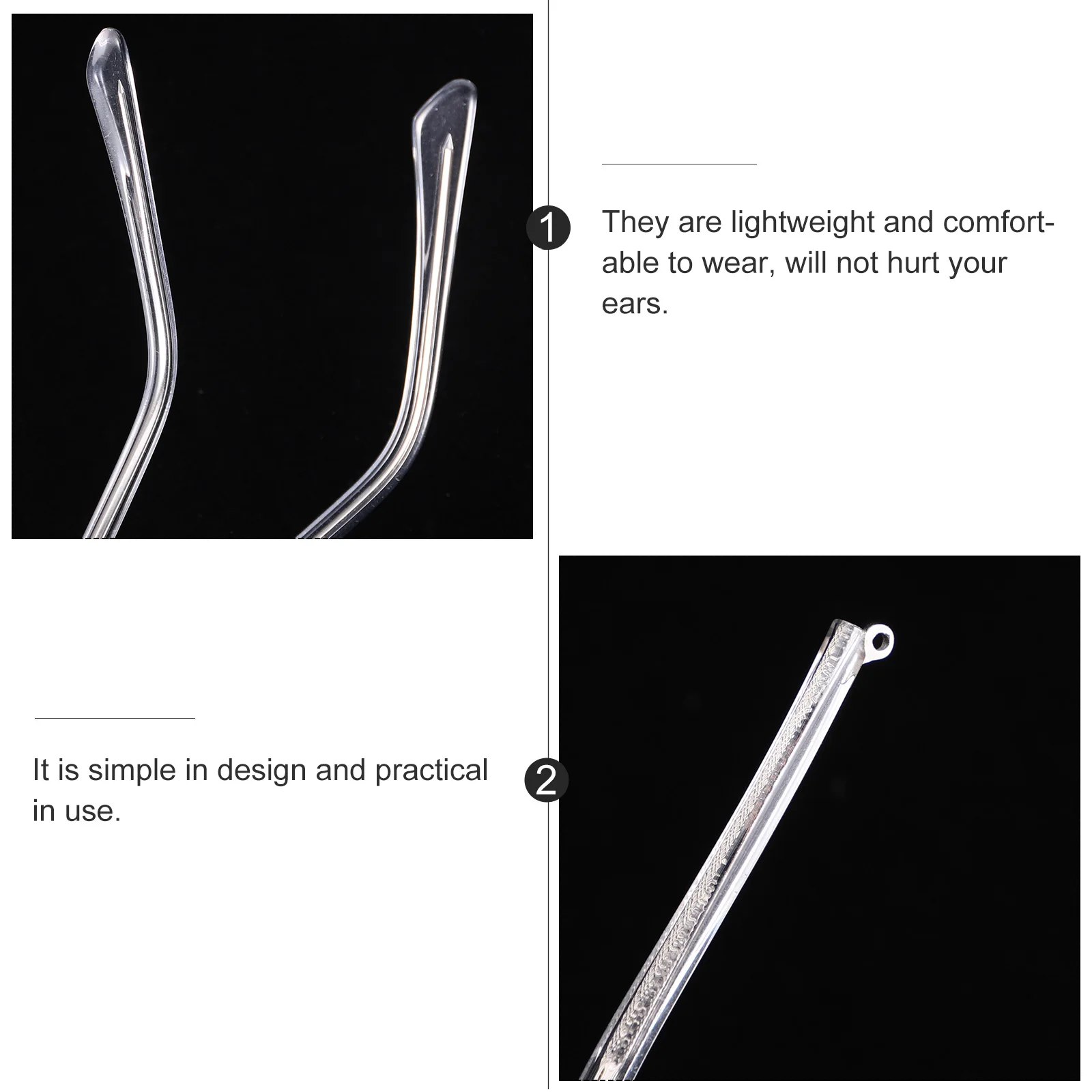 

1 Pair Universal Glasses Replacement Temples Lightweight Nonslip Eyeglasses Metal Arms Legs Comfortable Sunglasses Arm