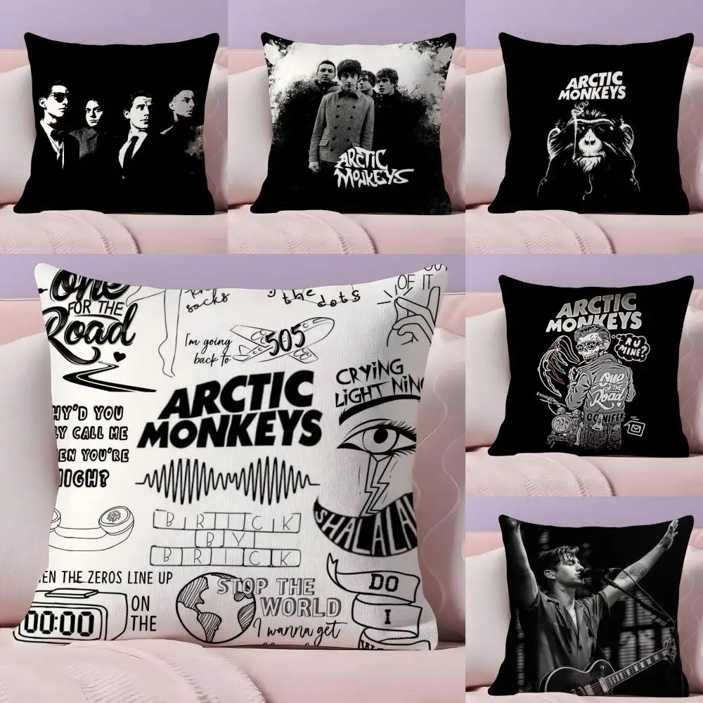 

Cushion Cover Plush Fabric Soft Double-Sided Printed Sofa Warm Winter Home Gift Pillow Cover A-Arctic M-Music Monkeys