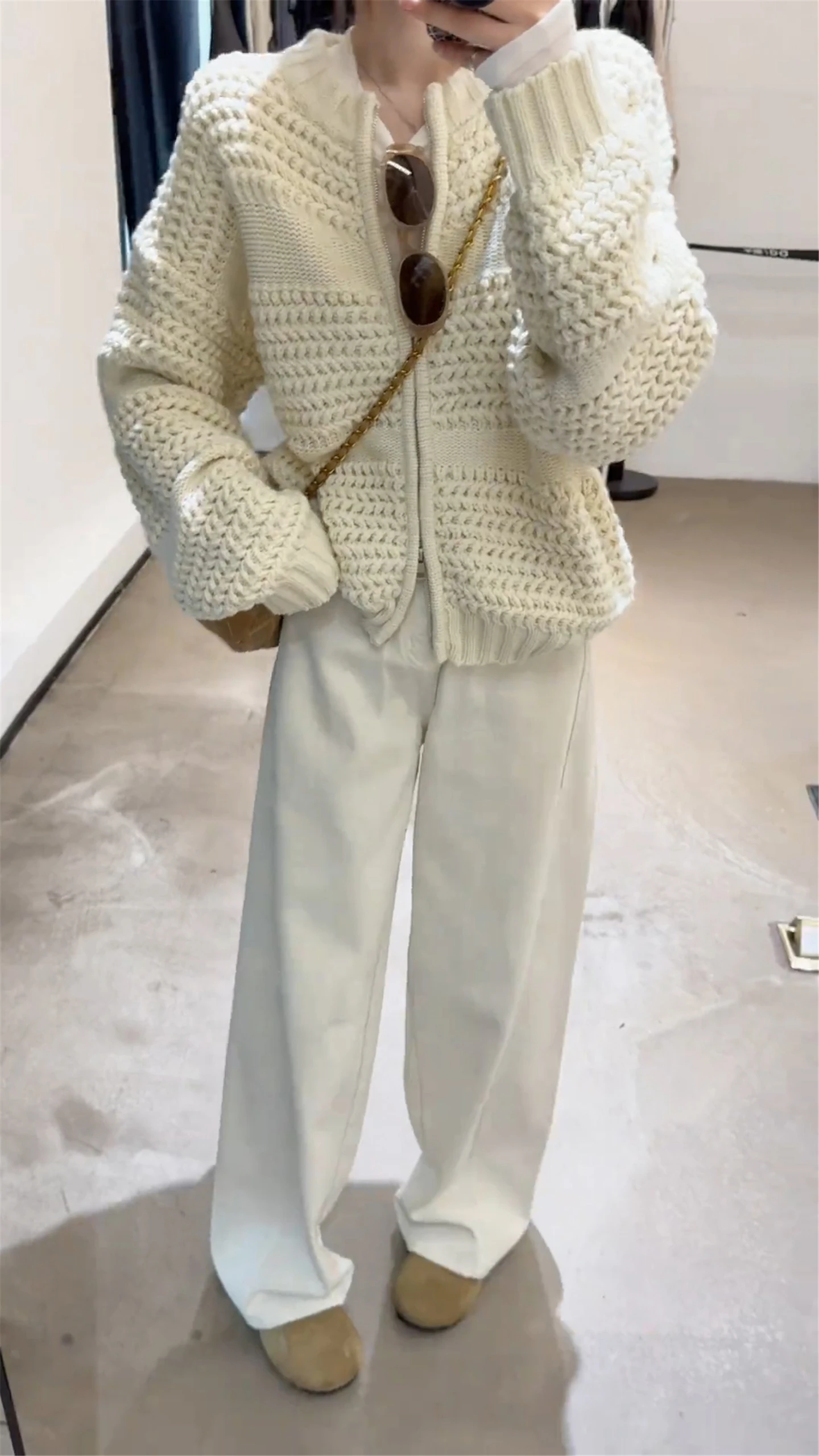 ショートニットカーディガン レディース ユニークデザイン ジャケット 高級 秋冬新作