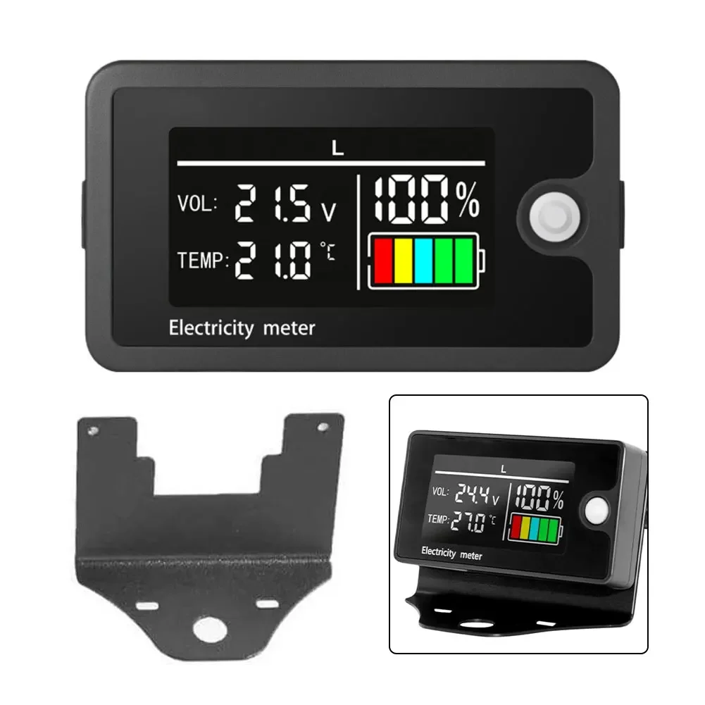 1x Battery Monitor LCD Dual-line 8-100V Battery Power Display Digital Voltmeter For Lead-acid Lithium Batteries Waterproof
