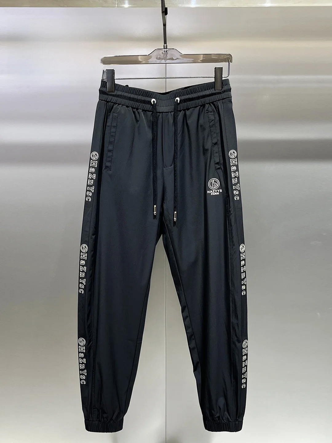 

Spring Summer Trendy Brand Letter Print Casual Trousers Men Thin Breathable Versatile Sports Pants Slim Fit Long Trousers