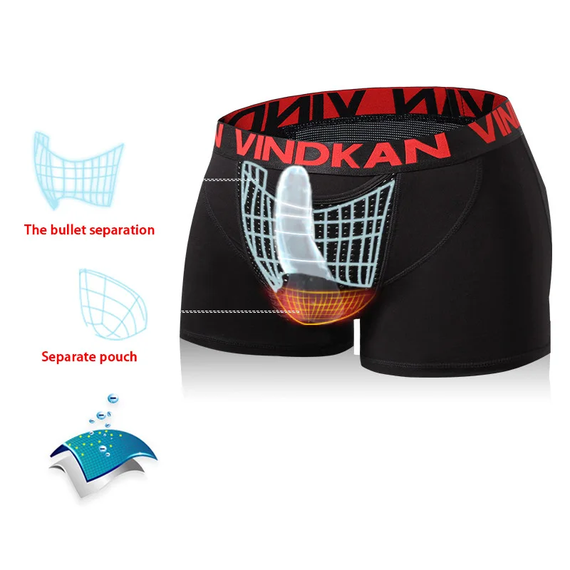 Man Magnetic Therapy Boxers for Improve Sex Ability England Gay Magenta Sexy Underwear Modal Big Penis Pouch Lingerie Breathable