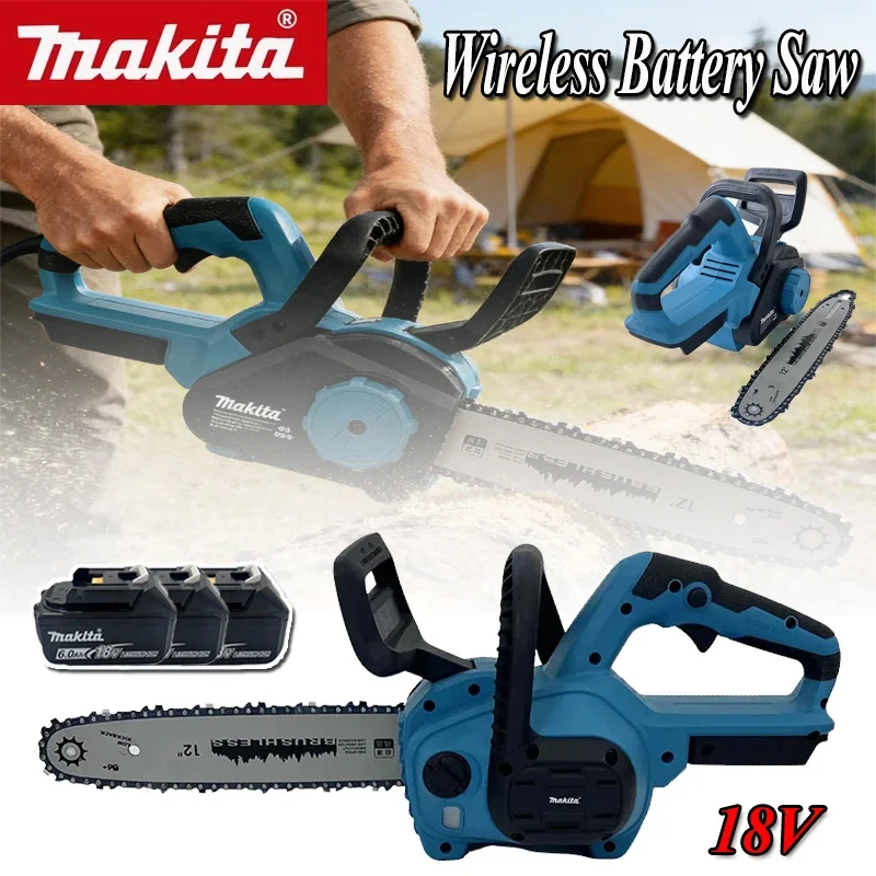 Makita 12Inch Brushless Electric Chain Saw 1500W Cordless Pruning Woodworking Power Tool Handheld Garden Cutter For 18V Battery