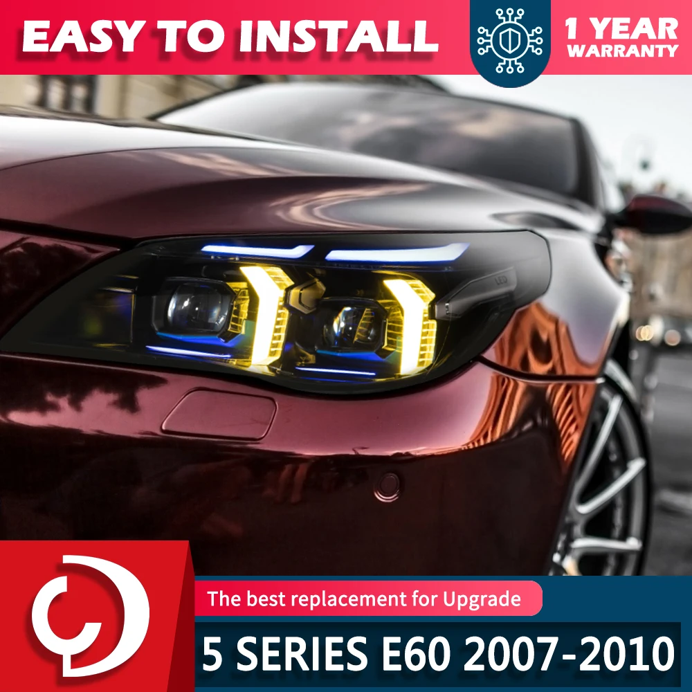 

Автомобильные аксессуары для BMW E60, передняя лампа 2007-2010, ангельский глаз, светодиодный DRL, указатель поворота, ксеноновые автоаксессуары