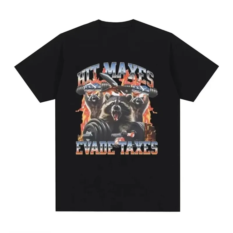 

Funny Gym Aesthetic Short Sleeve Cotton Tee Shirt Men's Women T-shirt Hit Taxes Graphic T Shirt Streetwear Harajuku 2026 New