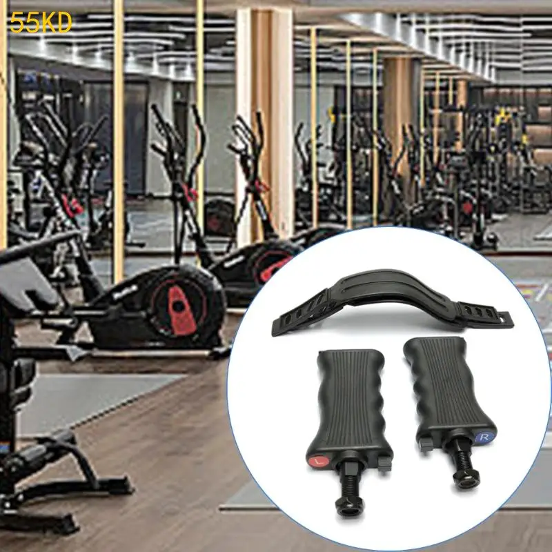 

55KD Thread Exercise Bike Pedals Plastic Texture Anti Slip Base Adjustable Foot Strap Suitable for Cycling Machines Repair
