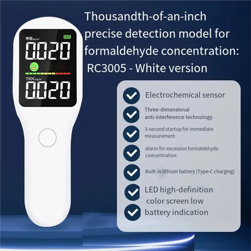 ABSY Type-C شحن RC3005 الفورمالديهايد كاشف جودة الهواء 3 ثانية اختبار سريع مع جهاز استشعار الكهروكيميائية #6