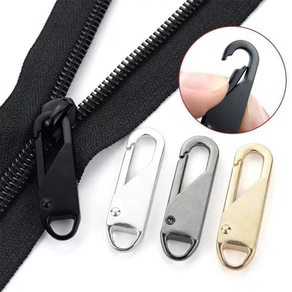5Pcs Removable Zipper Slider Puller Instant Zipper Repair Kit Replacement for Broken Buckle Travel Bag Suitcase Zipper Head