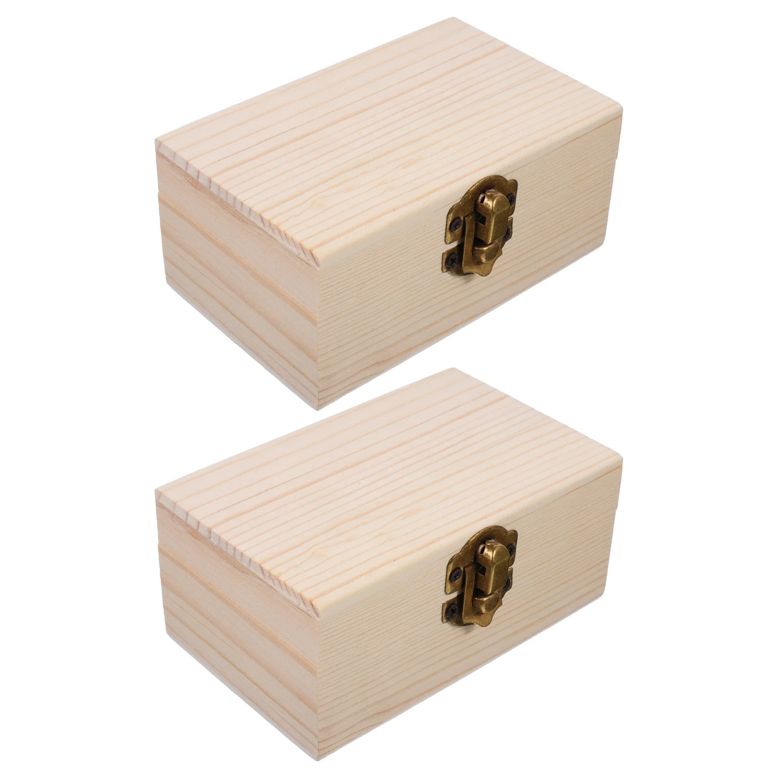 

2 шт., коробка из натурального соснового дерева с откидной крышкой, незавершенный сундук для хранения ювелирных изделий своими руками, небольшой декоративный контейнер для рукоделия для дома