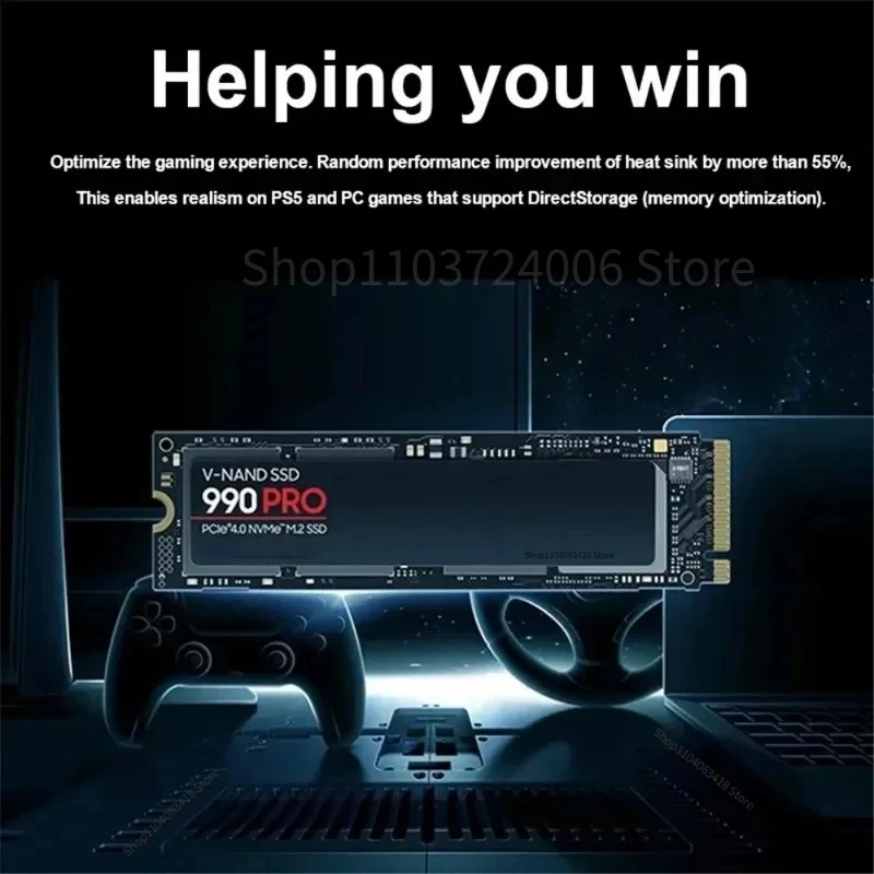 100% 최신 990PRO SSD 내장 솔리드 스테이트 하드 드라이브, M.2 2280 PCIe Gen 5.0x4 NVMe, PS5 노트북 데스크탑 PC용, 8TB, 4TB, 2TB, 1TB