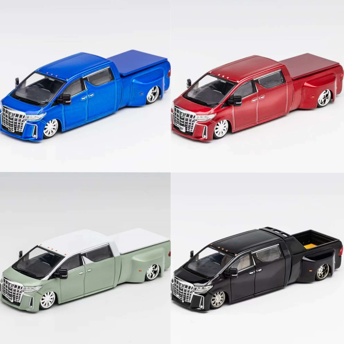 

GCD 1:64 Alphard Super Dually pickup Зеленый Черный Красный Синий литая модель автомобиля