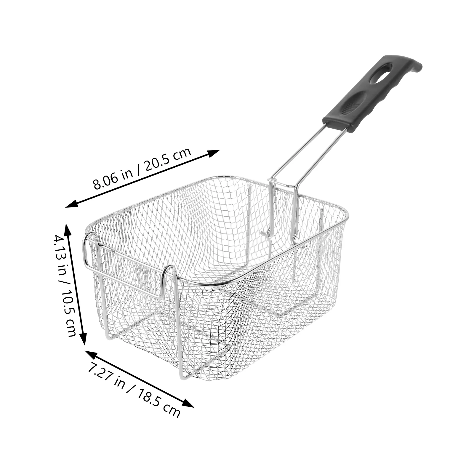 Deep Turkey Fryer Basket Stainless Steel Square French Turkey Fryer Basket Holder with Handle Wire Frying Strainer for Mesh